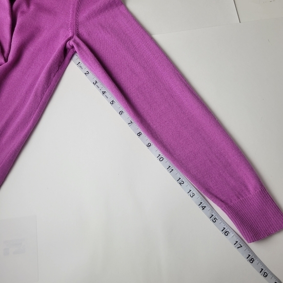 LORD & Taylor Button Up Cardigan Merino Wool Purple M - Picture 11 of 12